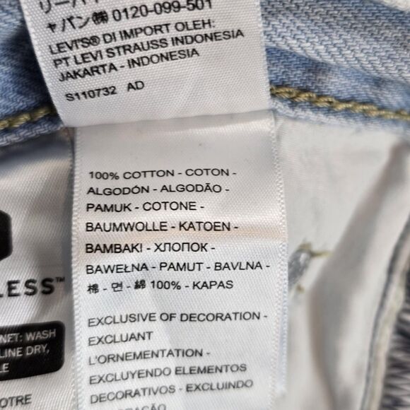 Levis Low Pro Straight Jeans Womens 29 Light Wash Ripped Distressed Cotton - Picture 11 of 16